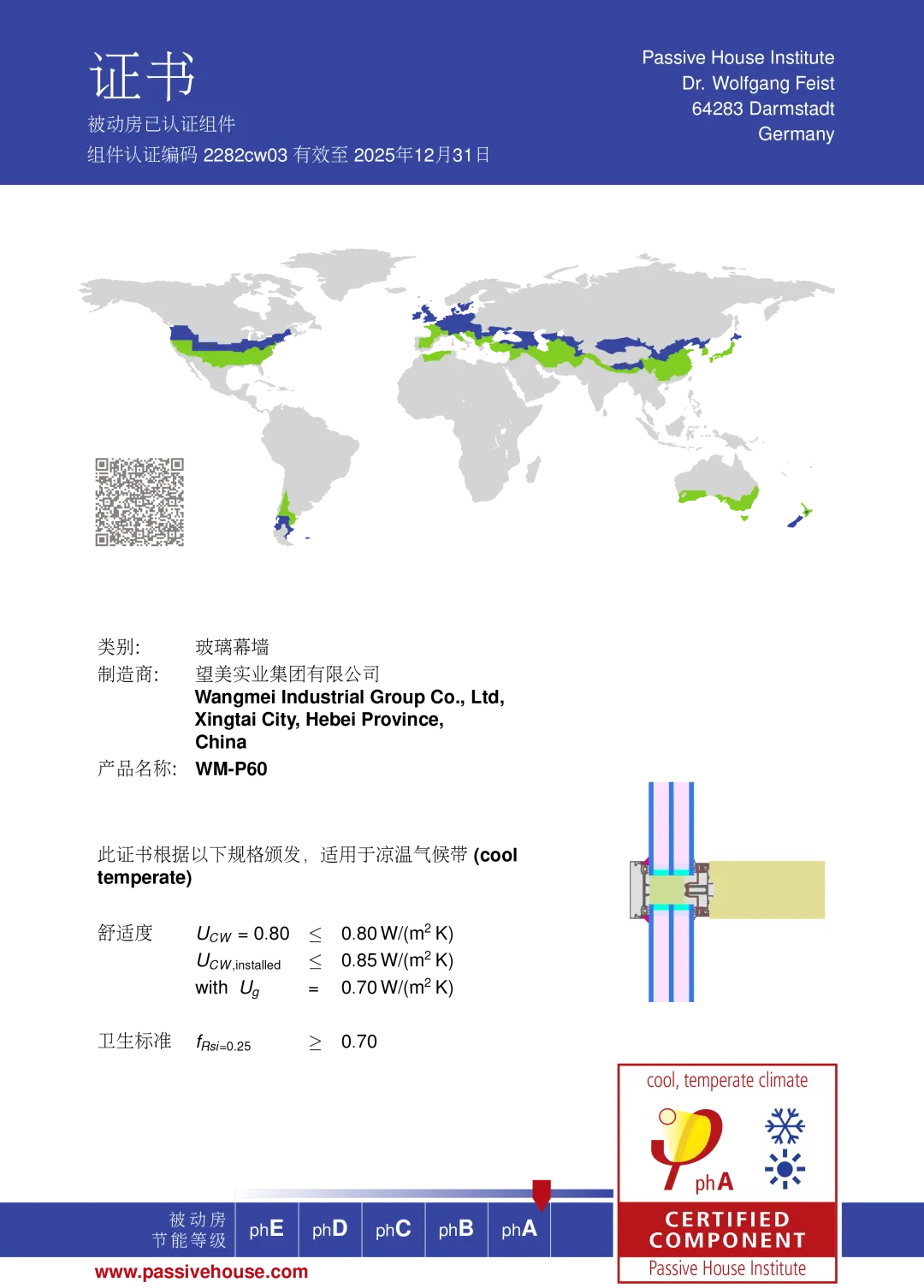 Wangmei's  Products  Passes German PHI Certification,  Awarded Kangju Certification