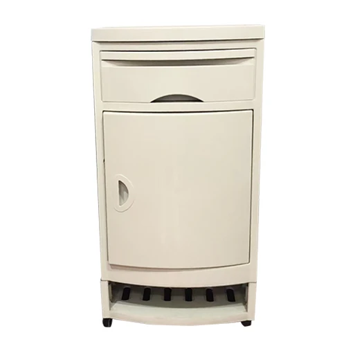 Bedside table with shoe rack and wheels