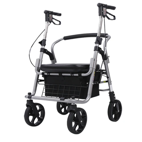 Elderly Shopping Cart Folding Trolley Lightweight Aluminum Alloy Walker Rollator