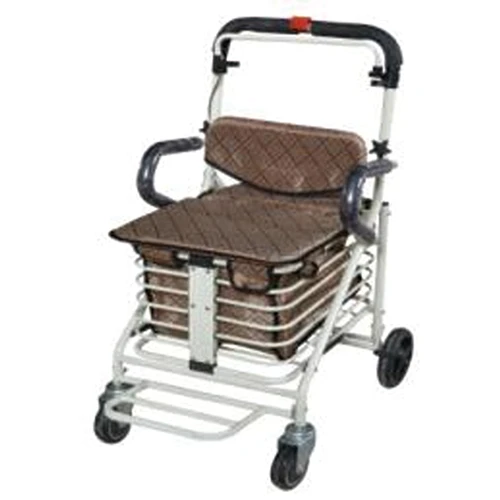 Foldable Rollator Walker Wheelchair for Seniors Adults Transportation Comfortable Transport Chair