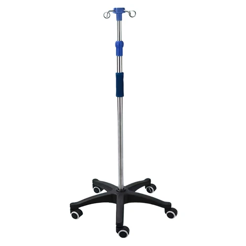 Medical Portable Medical Stand Rack Height Adjustable Stainless Iv Infusion Pole With Solid Metal Base for Hospital Clinic