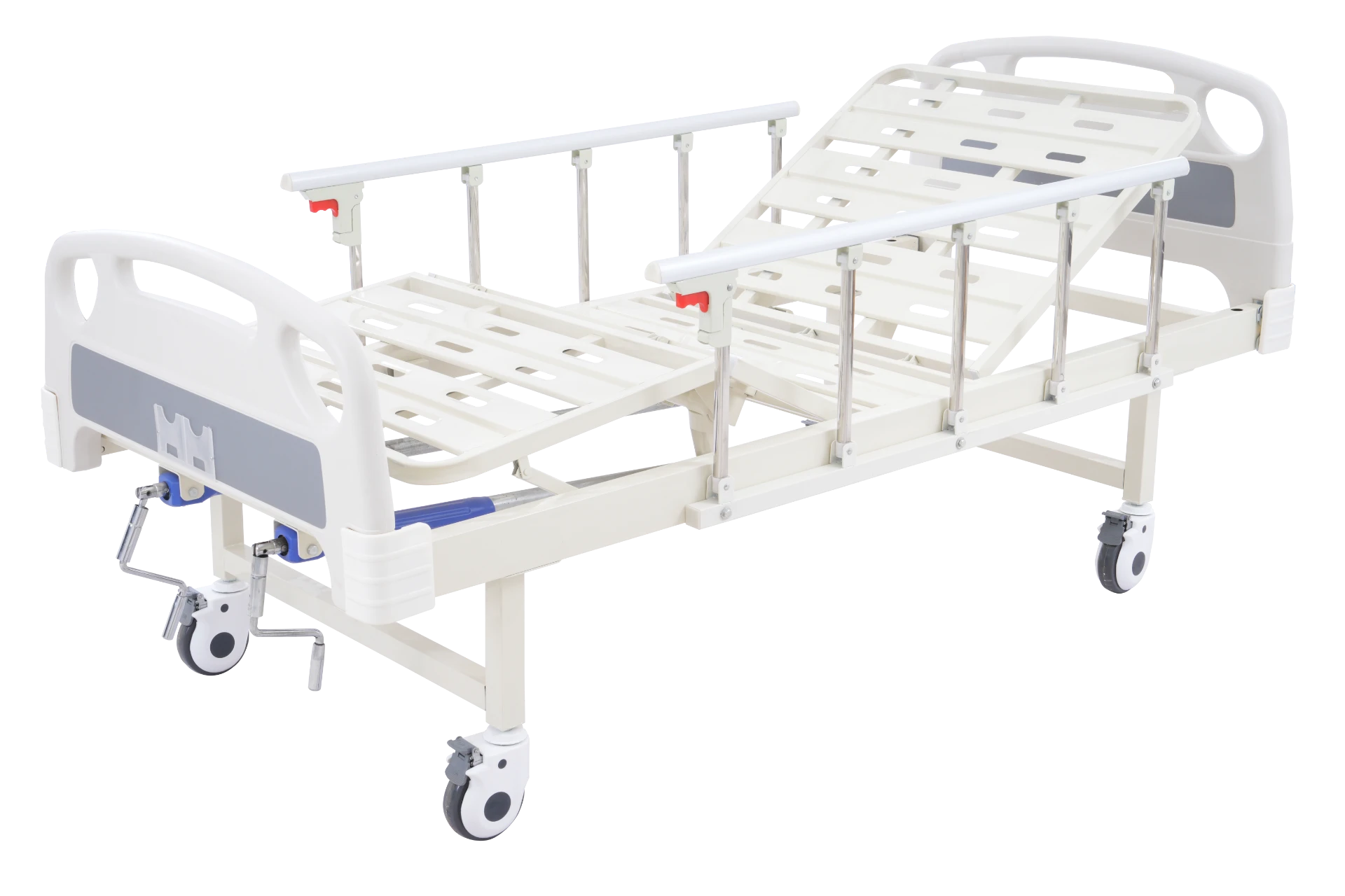 Manual strip board double rocking hospital bed