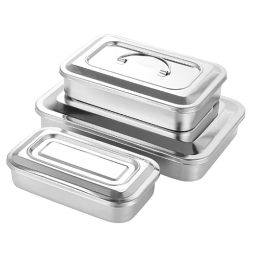 Operating Room Stainless Steel Disinfection Tray Clinic Square Plate Medical Instrument Disinfection Box