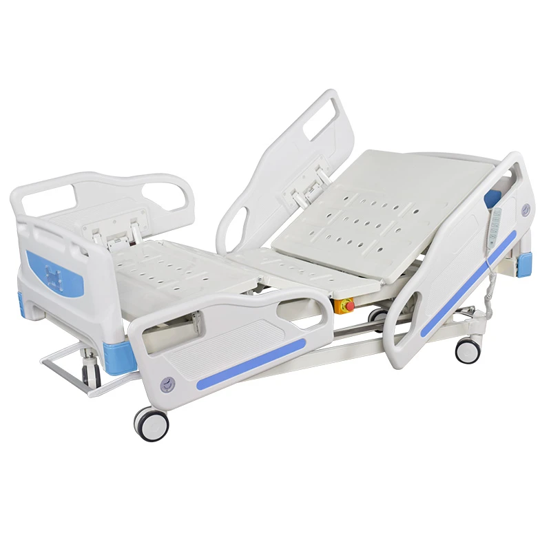 Five-function electric hospital bed with small perforated surface