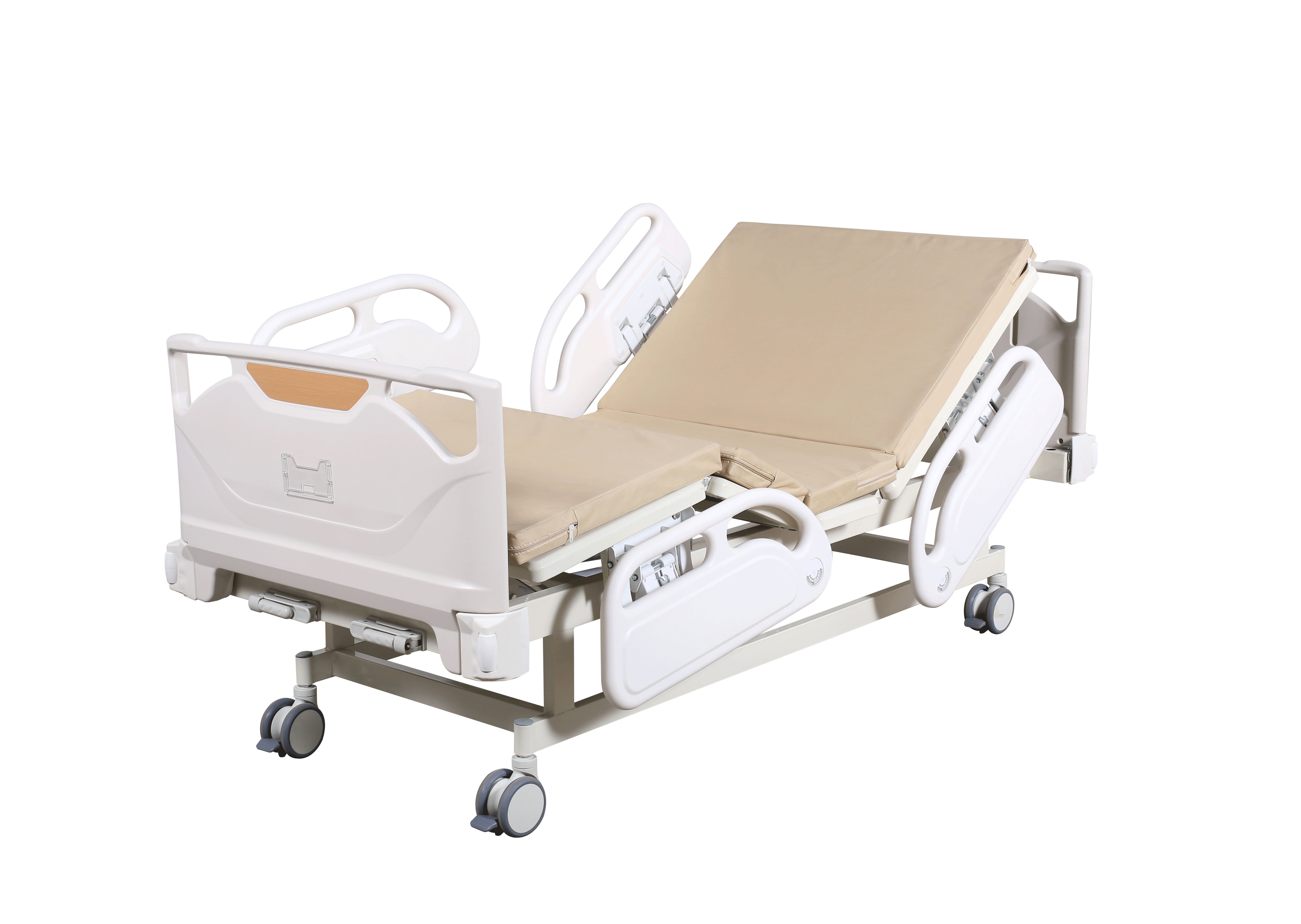 Noiseless wheels for sale 2 cranks manual hospital plain bed