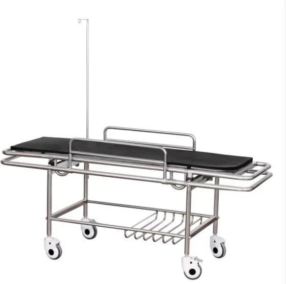 High Quality Stainless Steel Emergency Ambulance Stretcher Hospital Patient Transfer Trolley for Rehabilitation Equipment
