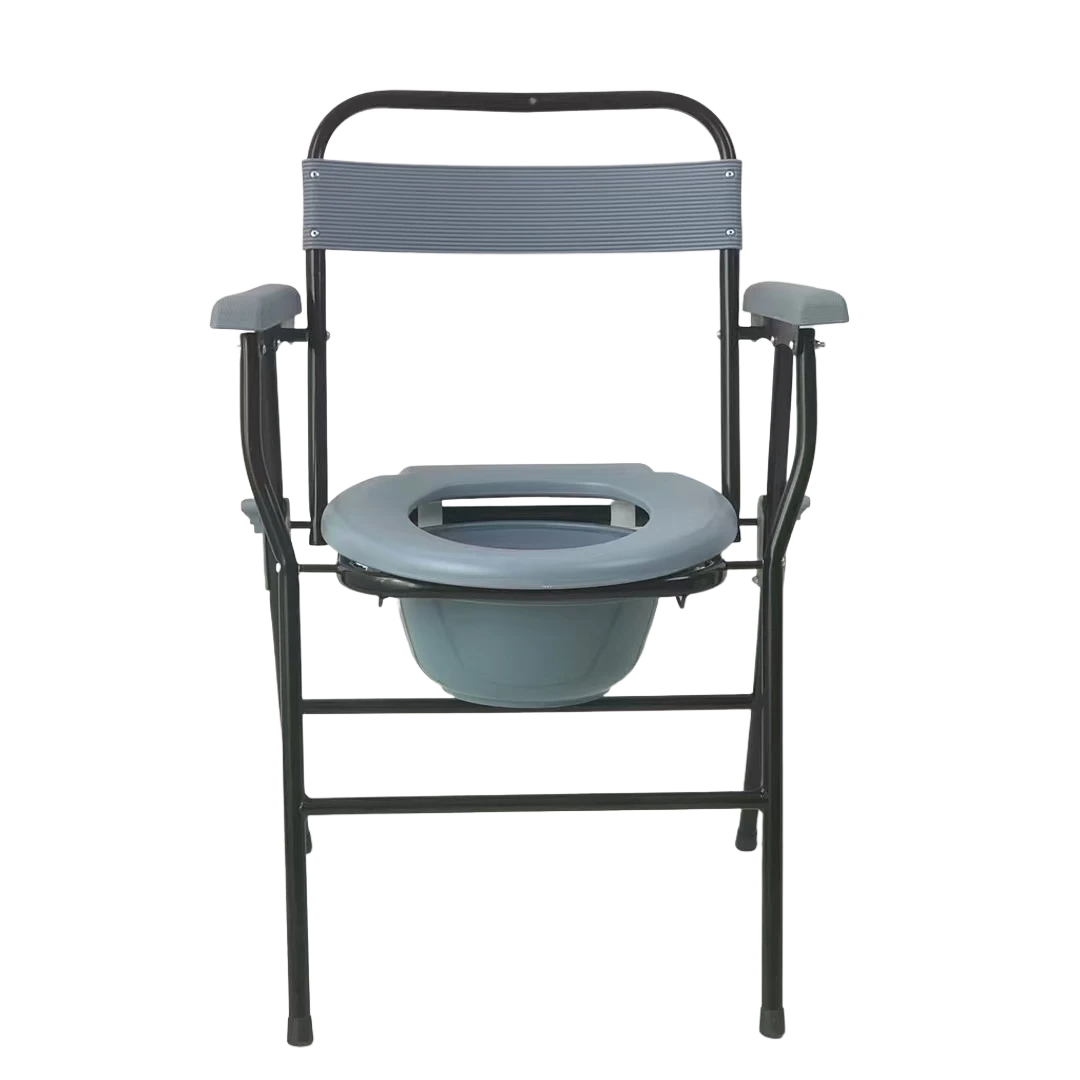 Home Medical Care Toilet Chair Folding Commode Toilet Chair Thickened Steel Commode Chair for the Elderly