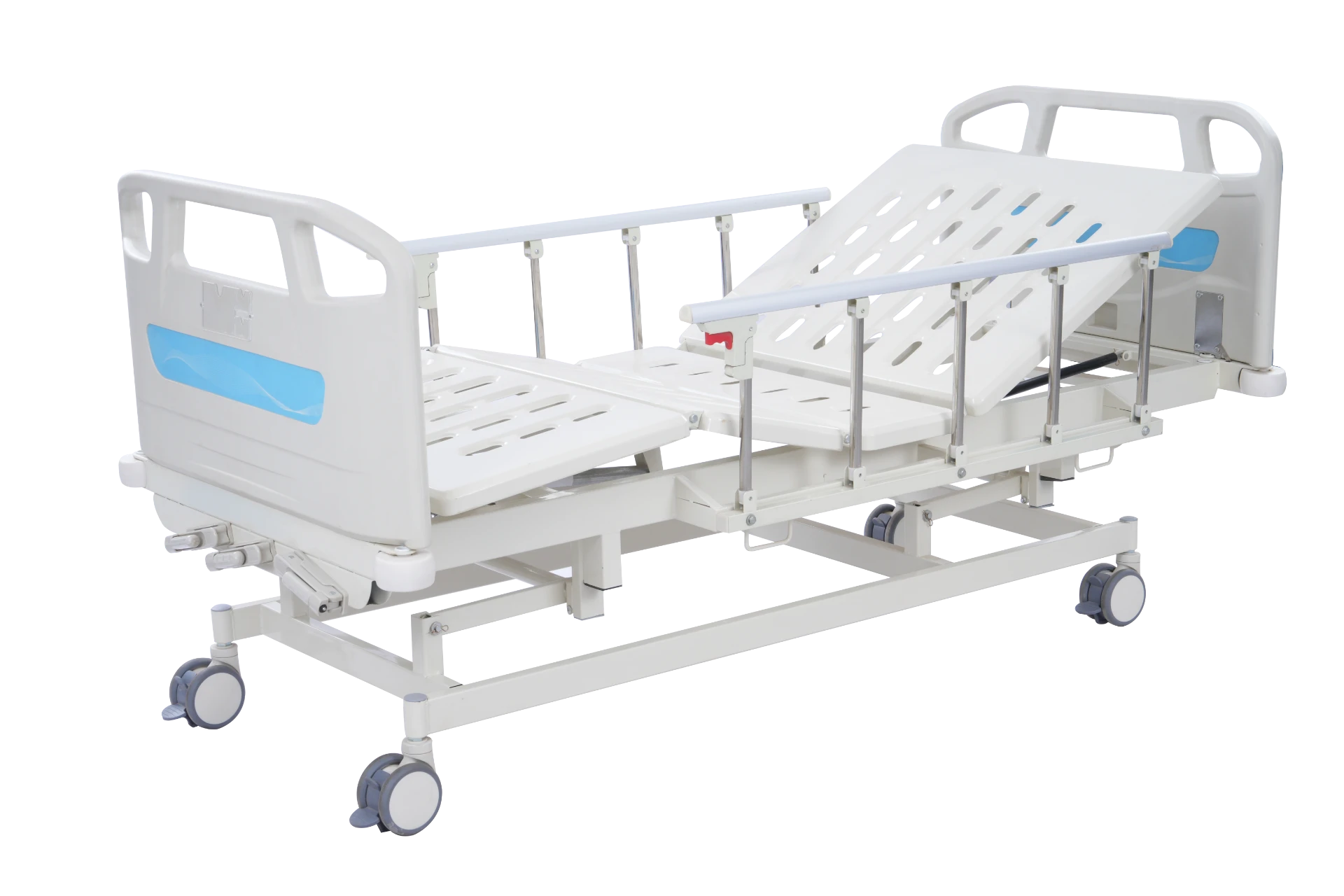 Manual Three-Function Hospital Bed with Square Headboard