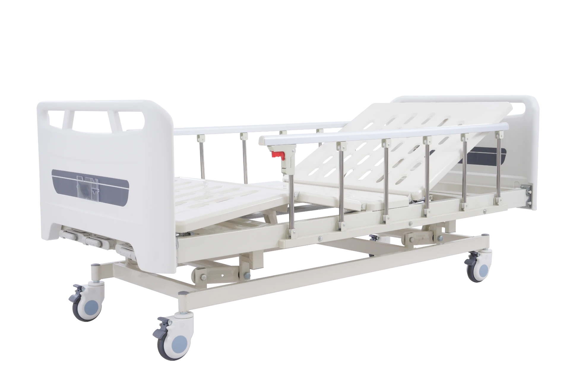 Gray Perforated Aluminum-Steel Bedside Guardrail