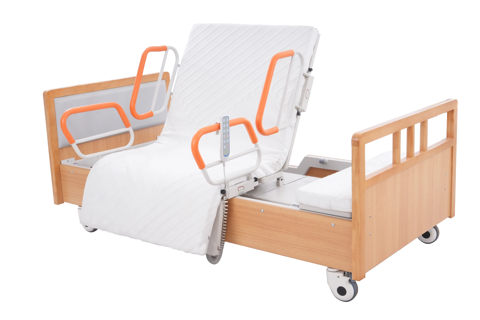 Multifunctional electric rotating bed for elderly care