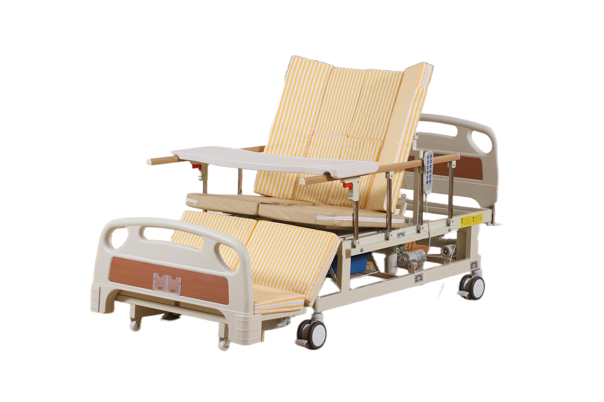 Standard Electric Headboard Home Care Bed in Full Curved Wood Grain Finish