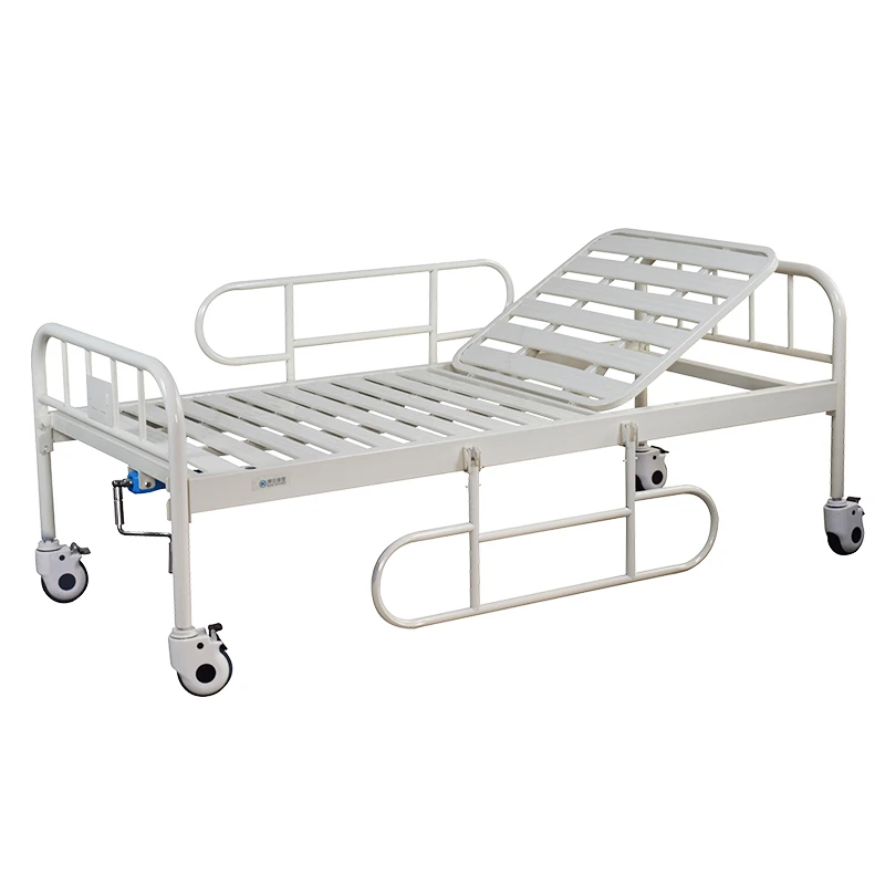 Iron Headboard and Railings Manual Single-Function Hospital Bed