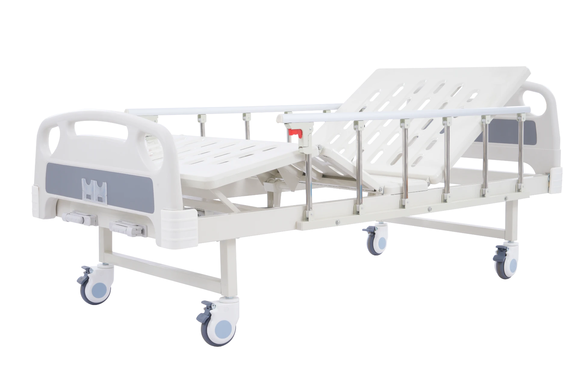 Manual Dual-Function Standard Bedside Table, Gray