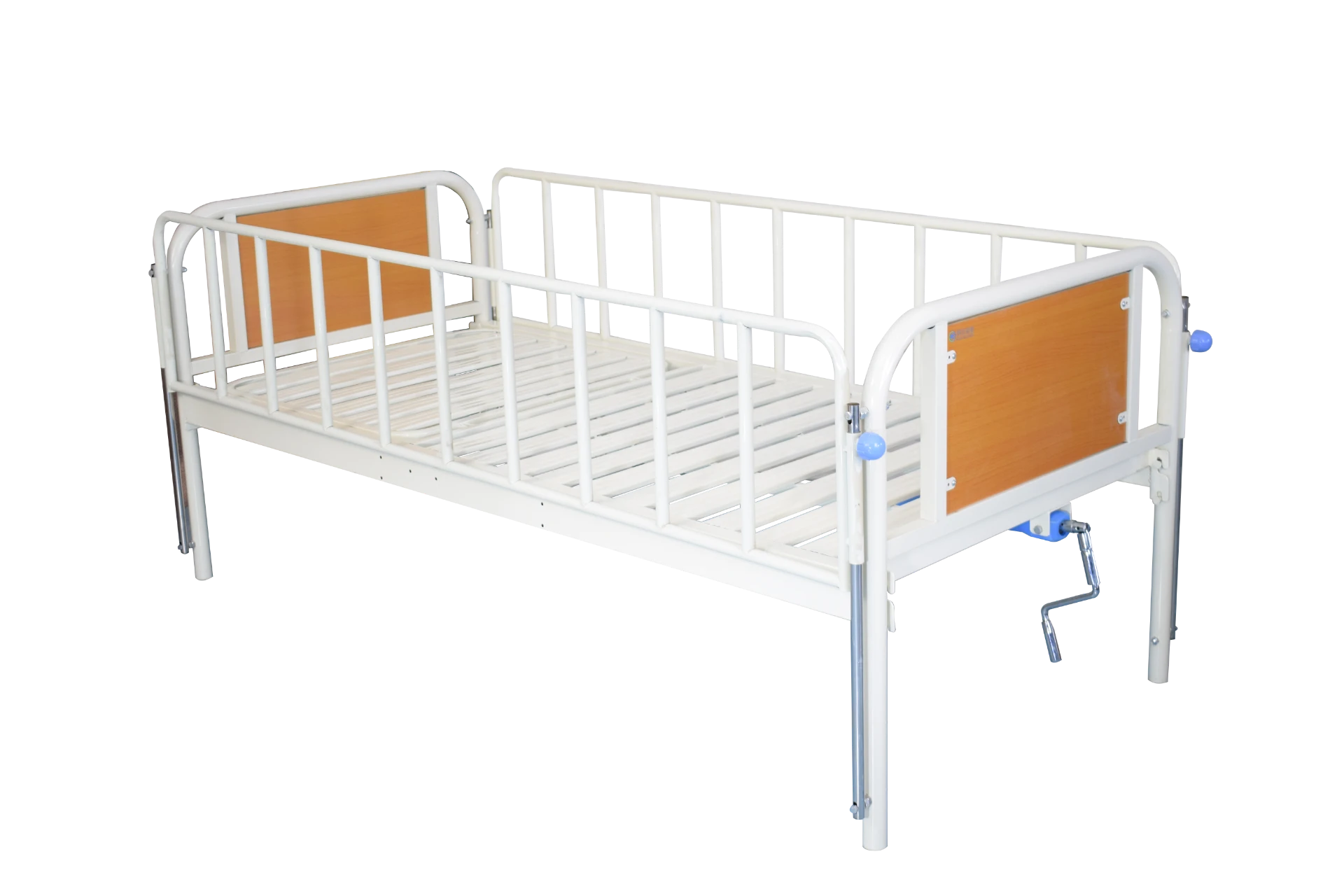 Full-Enclosure Iron Guardrail Manual Single-Function Hospital Bed
