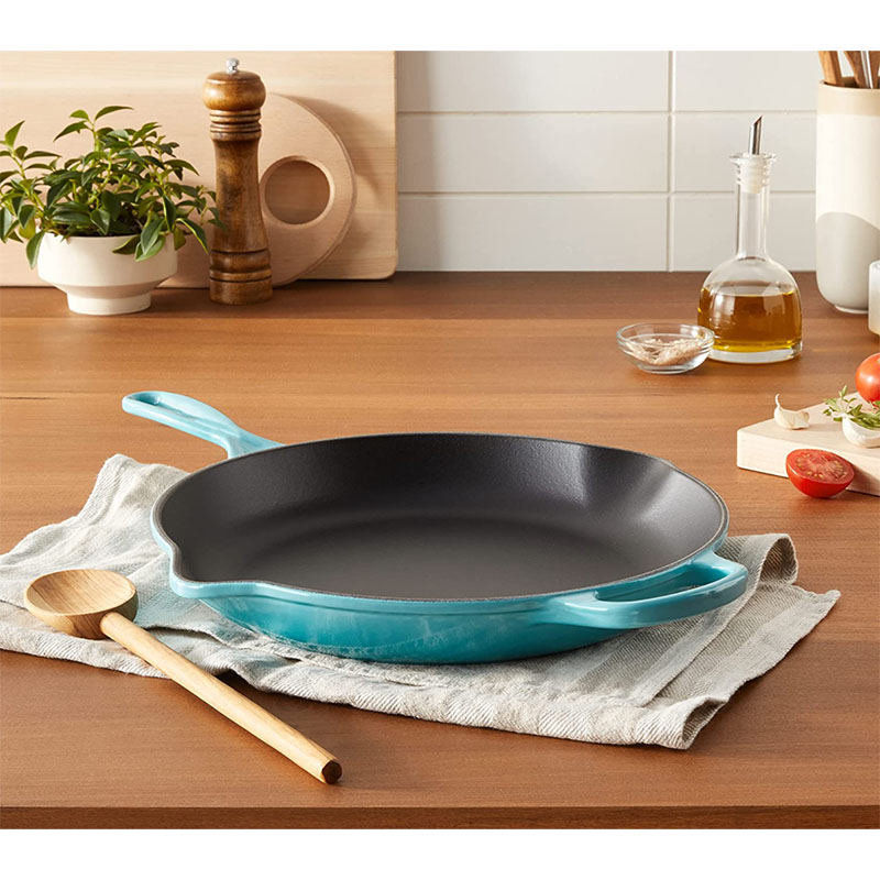 Cast Iron frying pan 11.75 inch   blue