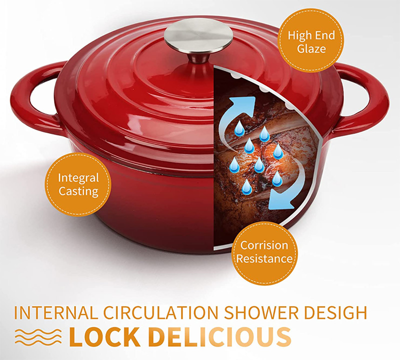 Light Weight Nonstick Cast Iron Enameled Skillet | Multi-Use