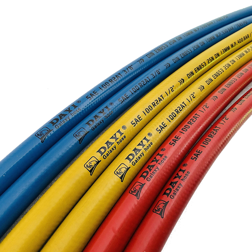 SAE100R2 AT DIN EN 853 2SN Black Cloth Cover Hydraulic Hose