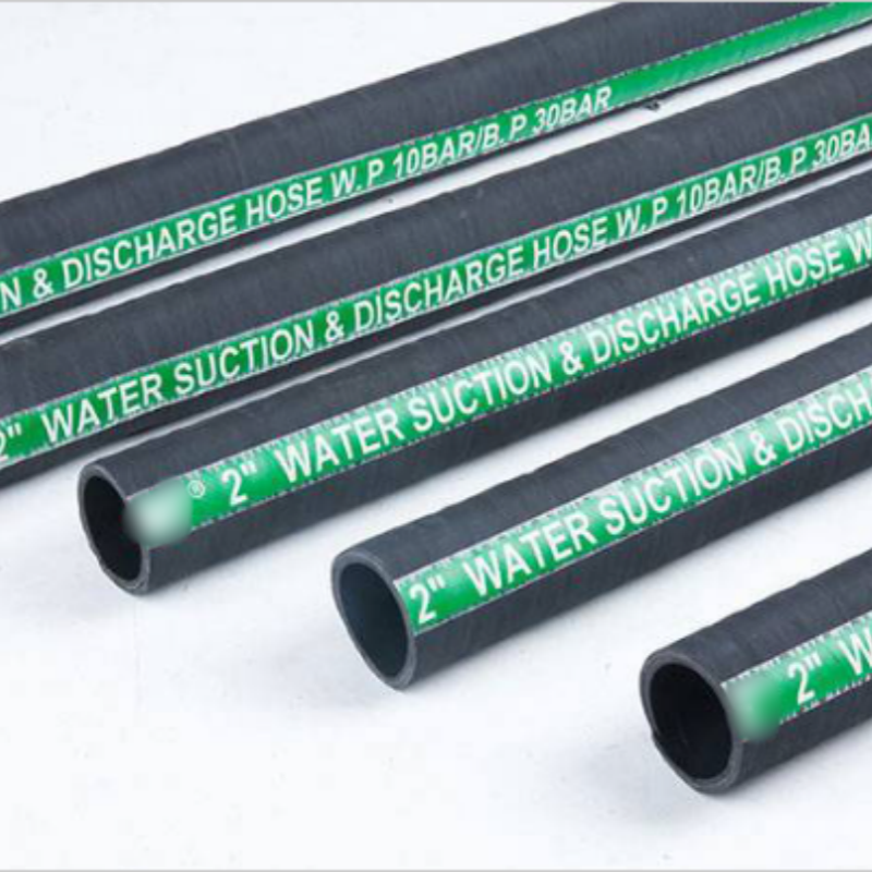 Rubber water suction and discharge hose
