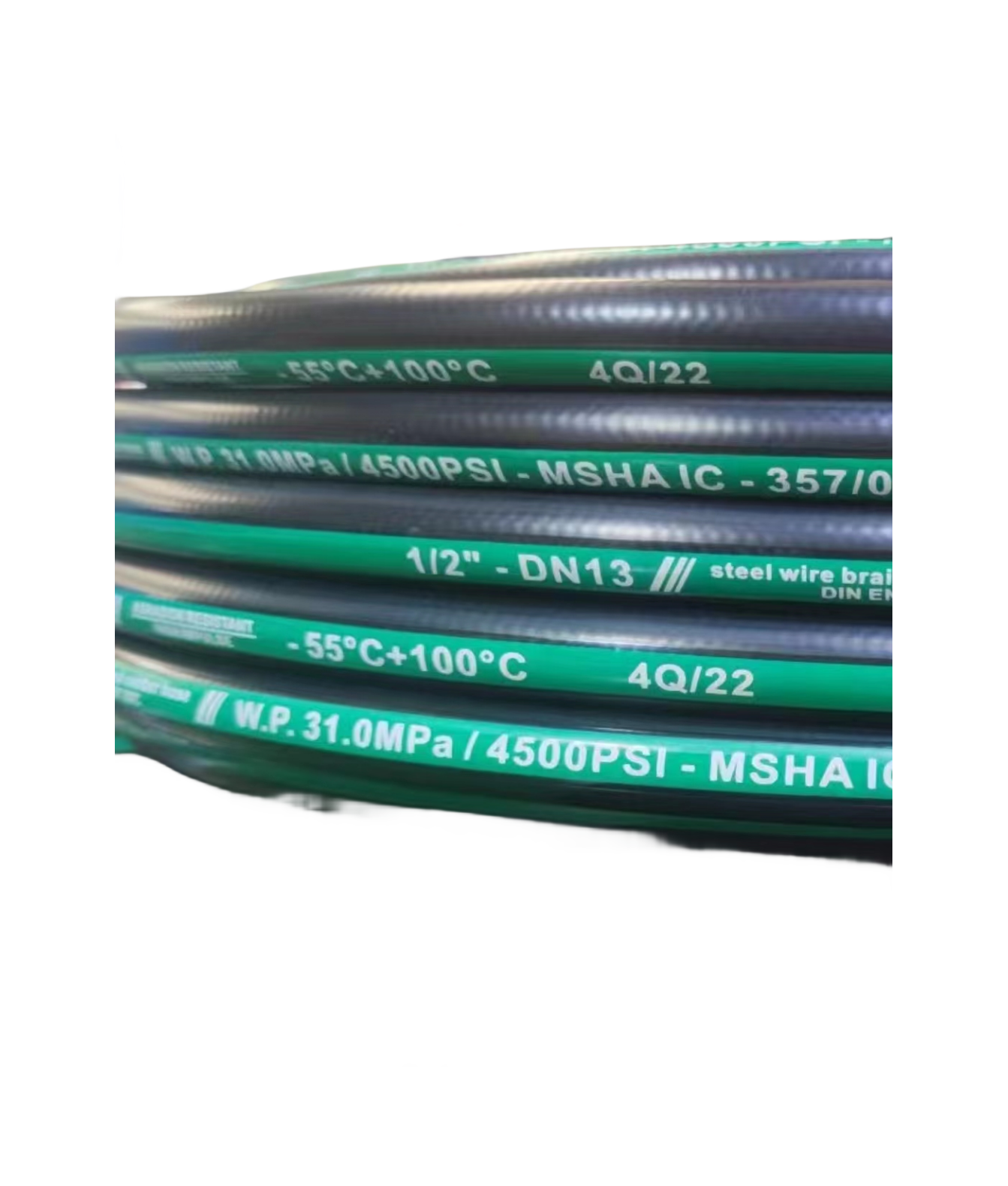 blue hydraulic hose