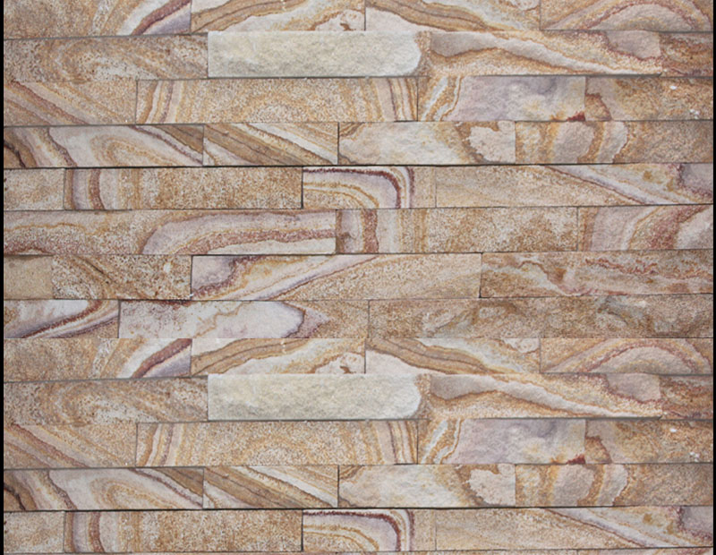 Wooden Color Sandstone Splitface Stone Panel
