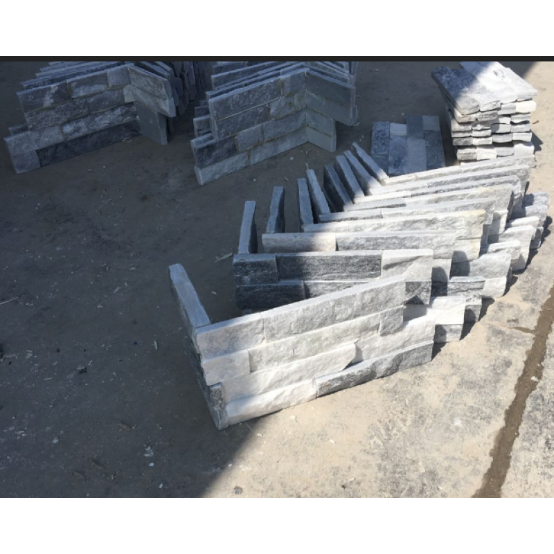 Ice gray quartz stacked stones
