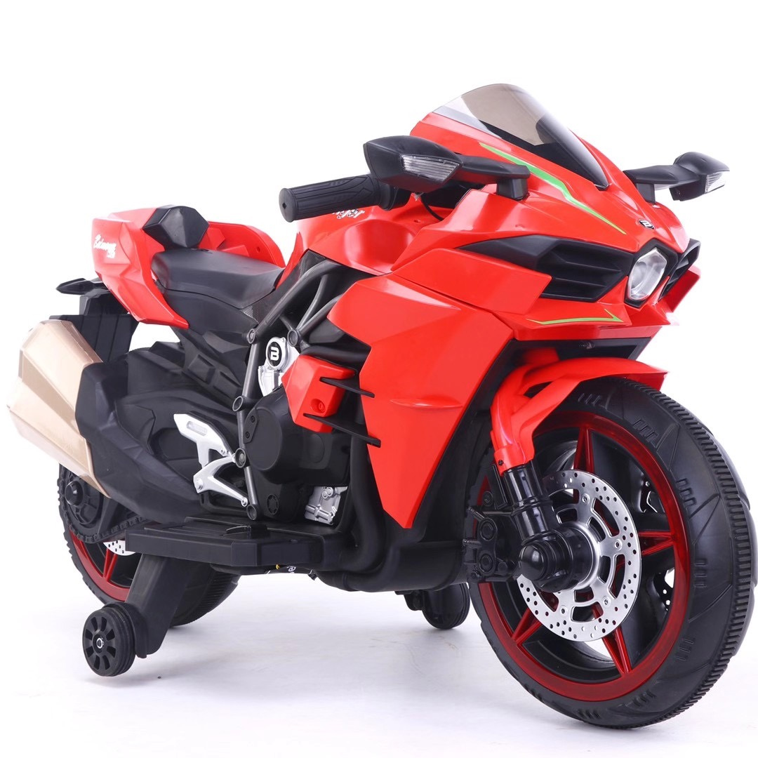 The new children's electric motorcycle boy charging remote control baby toy car can sit on a human double child battery car