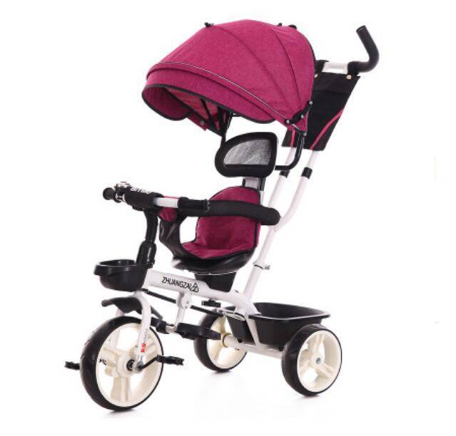 three wheel baby/kids push tricycle with hand holder bar from direct factory