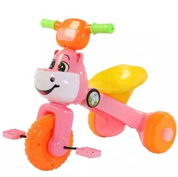 Plastic foldable tricycle for kids ride on bike with light and music for 1-6 years old  children freestyle tricycle