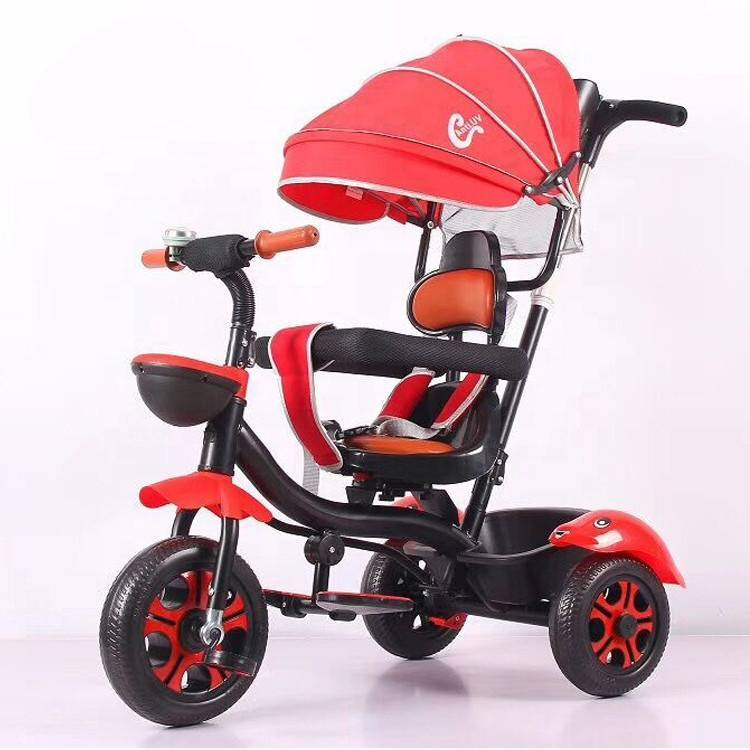hot selling baby walker tricycle 4 in 1/kids trike 4 in 1 tricycle bike with brake/new baby tricycle stroller with canopy