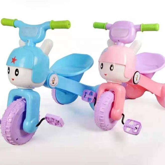 Plastic foldable tricycle for kids ride on bike with light and music