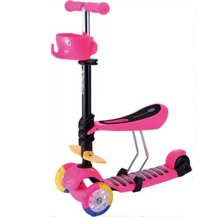 3 in 1 Mini Kick Scooter With Three Flash Wheels , 3 wheel stand up smart kick scooter , self balance best kick scooter