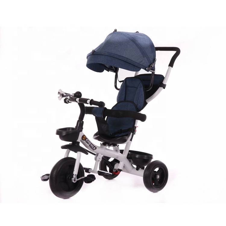 the best baby walk tricycle/high quality children blue tricycle with push bar/ride on tricycle baby toy 4 in 1 function