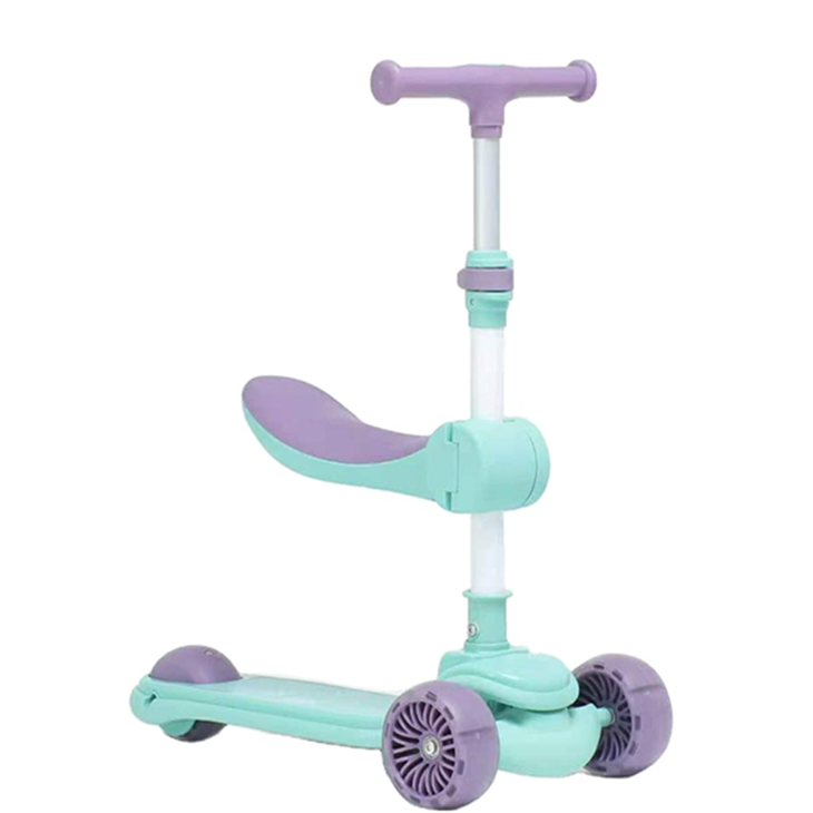 China Manufacturer 3 Wheel Flashing Cartoon Kids Scooter For Kids 3-6 Years With Seat