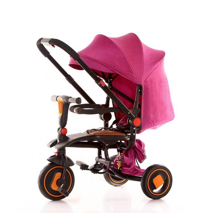 Good children first trike alloy material /baby stroller tricycle with footrest /baby three wheel bicycle with back cargo