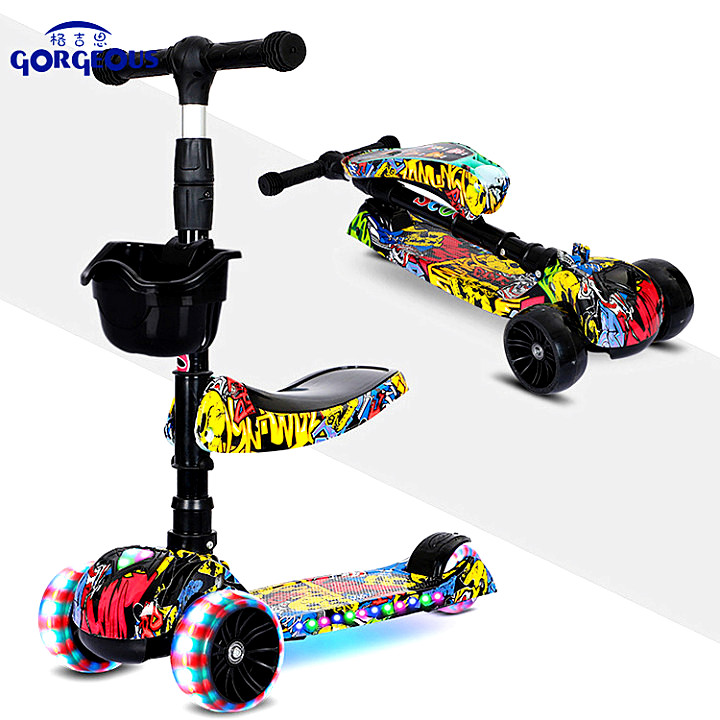 Cheap Outdoor 3 Wheel Foldable Cartoon Scooter For Kids In Pakistan
