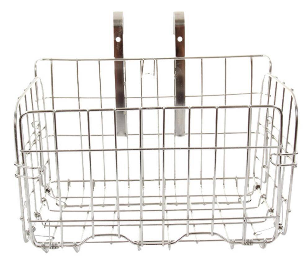 foldable bicycle basket with stainless steel wire basket with hook material