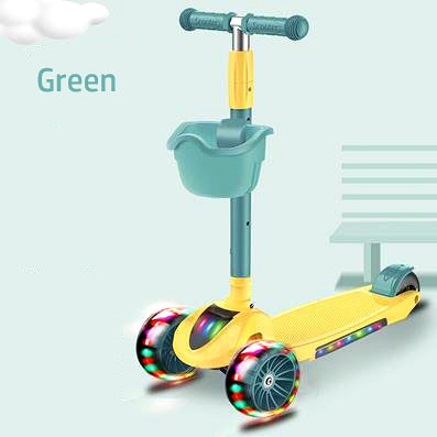 Foldable Adjustable Led Light 3 Wheel Kids Kick Scooter For Children With Music