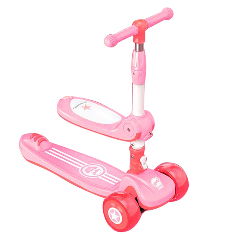 Hot Sale 3 Pu Wheels Folding Children Outdoor Kick Scooter With Led Light For Kid
