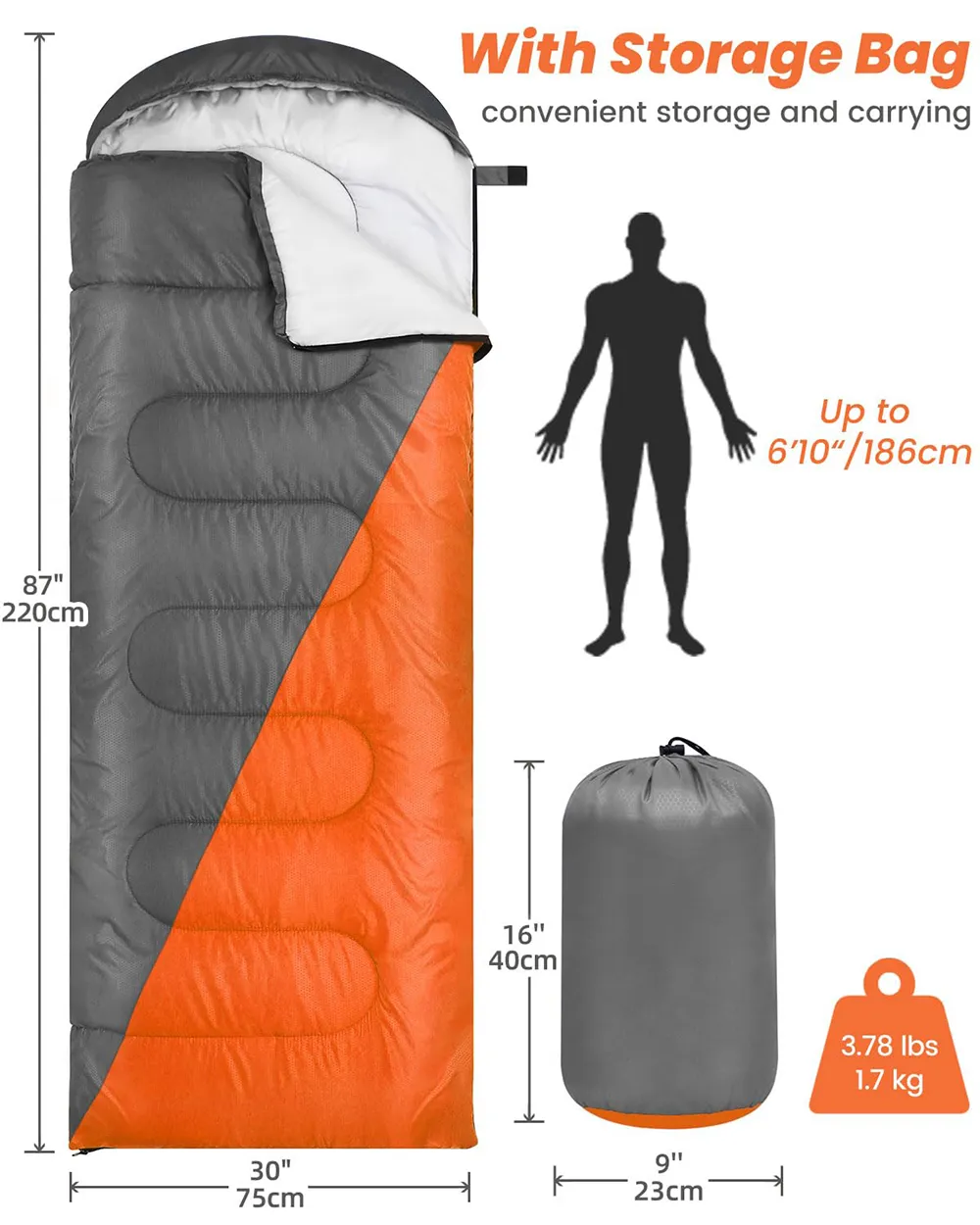 camping double layer high quality sleeping bag
