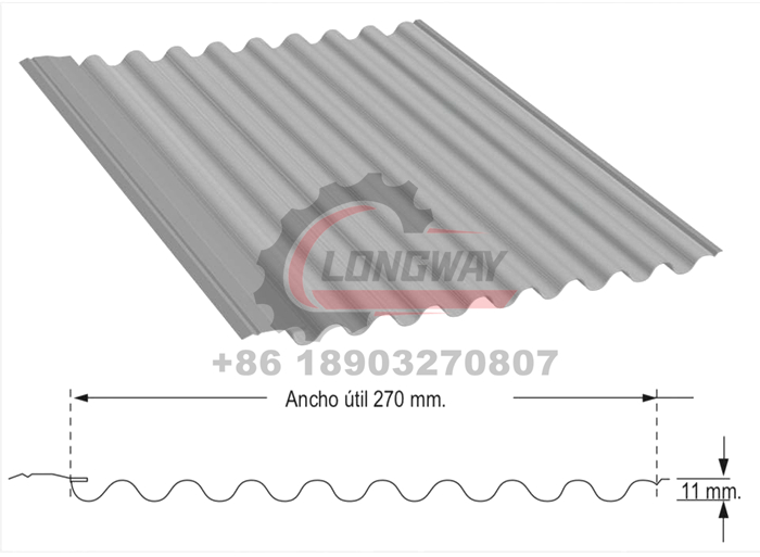 Plancha Micro Acanalada Corrugated sheet forming machine
