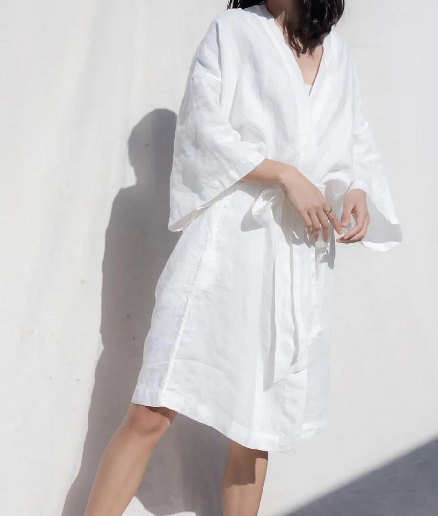 Luxurious Comfort with a White Linen Robe