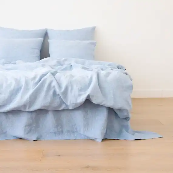 wholesale 100% pure stone washed flax french linen bedding set bed sheet