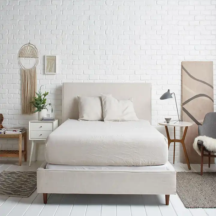 King Size Stone Washed Belgian 100% Flax Linen Fabric Fringe Ruffle Duvet Cover Set