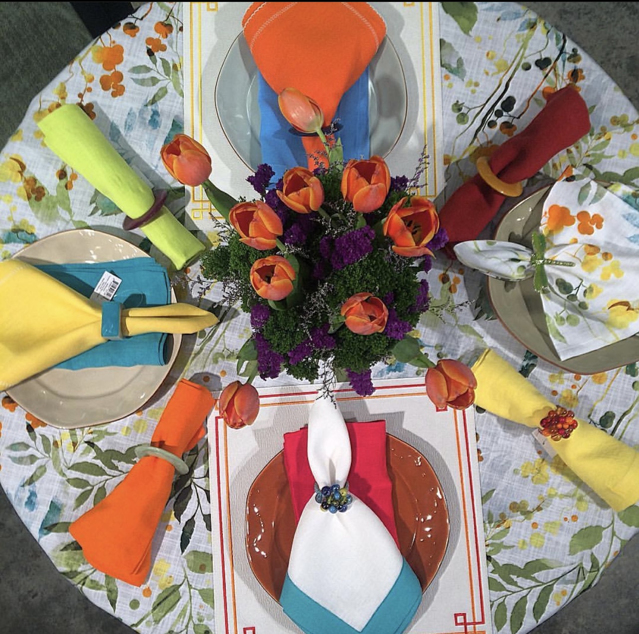 European Style Floral Cotton Linen Tablecloth Ideal for Elegant Dining Settings