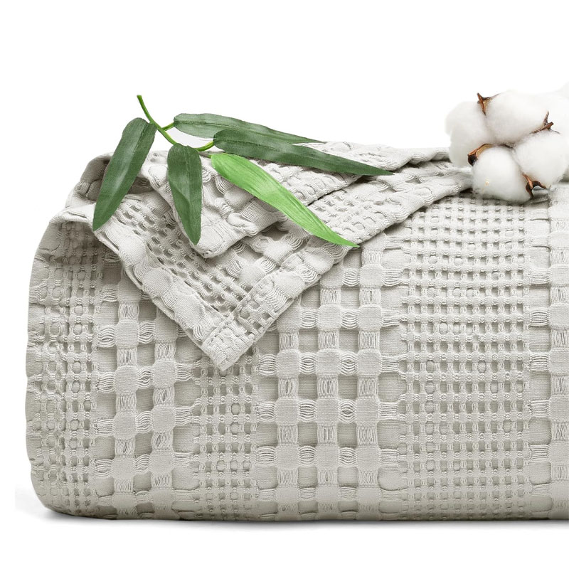 Bamboo Cotton Soft Bed Plaid Home Knitted Blanket Corn Grain Waffle Throw Blanket