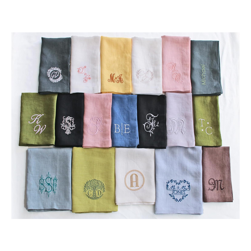 Wholesale Custom Embroidery Hemstitch Plain Table Napkin