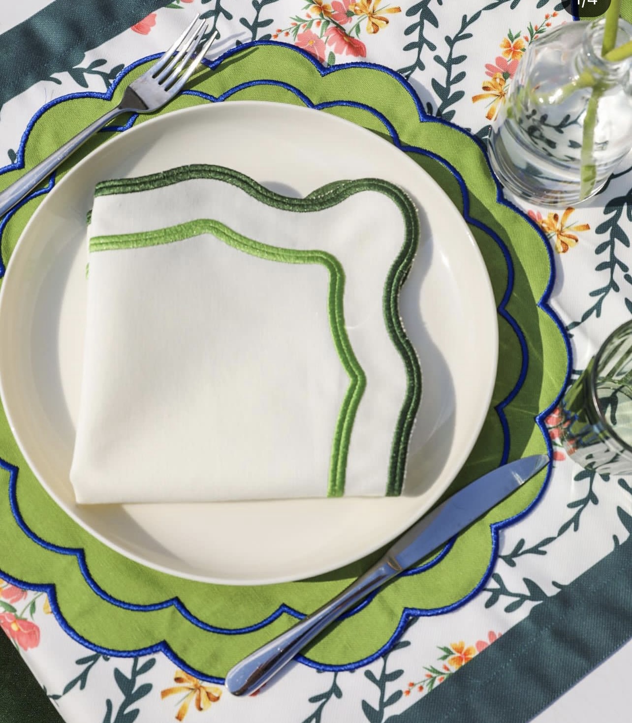 Soft Linen Indian Block Print Napkins for Weddings & Dining