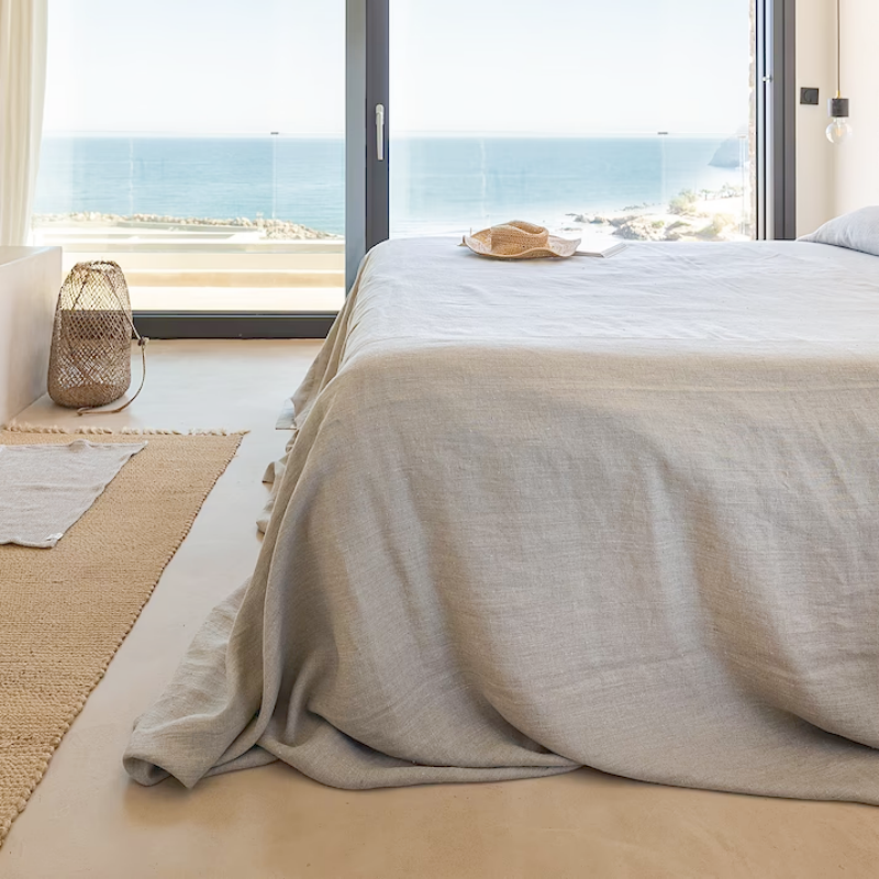 100 Washed Duvet Cover Set w/ Embroidery Border | Luxury Soft