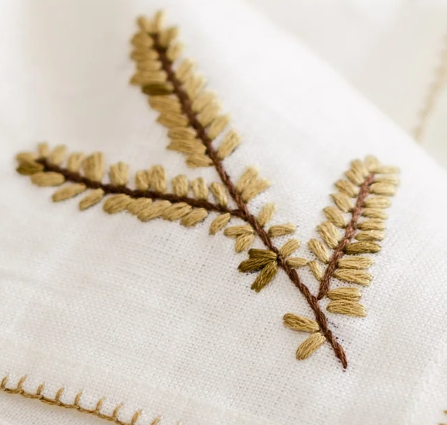 Lavender Floral Embroidery on Elegant Napkins for Charming Table Settings Lavender Floral Embroidery on Elegant Napkins for Charming Table Settings