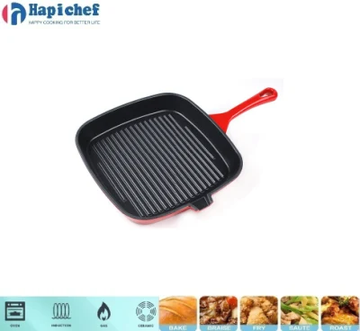 Ridged Grill Pan – Round Cast Iron, Even Sear & Grill Marks